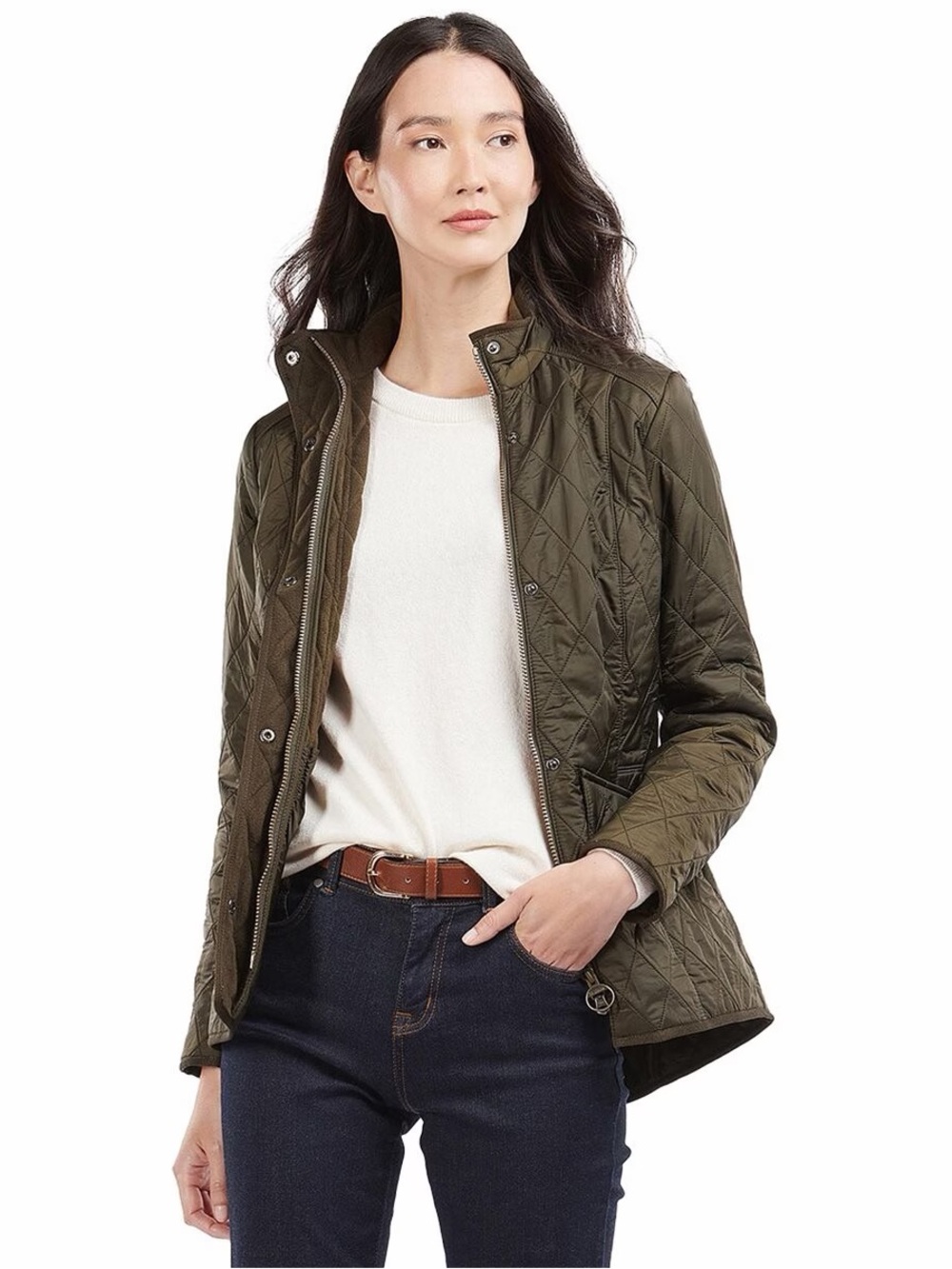 Barbour Women’s Cavalry Polarquilt Jacket Dark Olive/Olive
